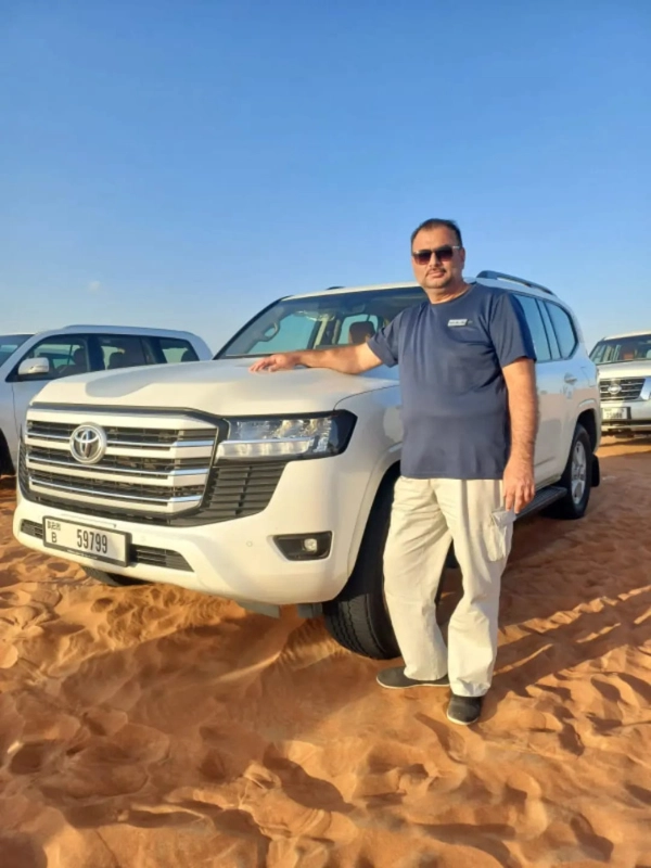 Tour guide Zahid leading a desert safari adventure